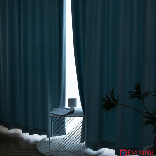 Rèm Màu Bạc Hà Tươi Kết Hợp Xanh Da Trời 01