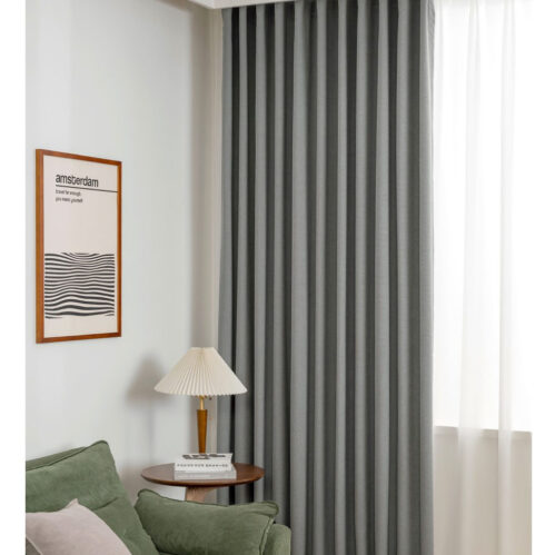 Rèm Vải Màu Xám Hiện Đại Modern Gray 04